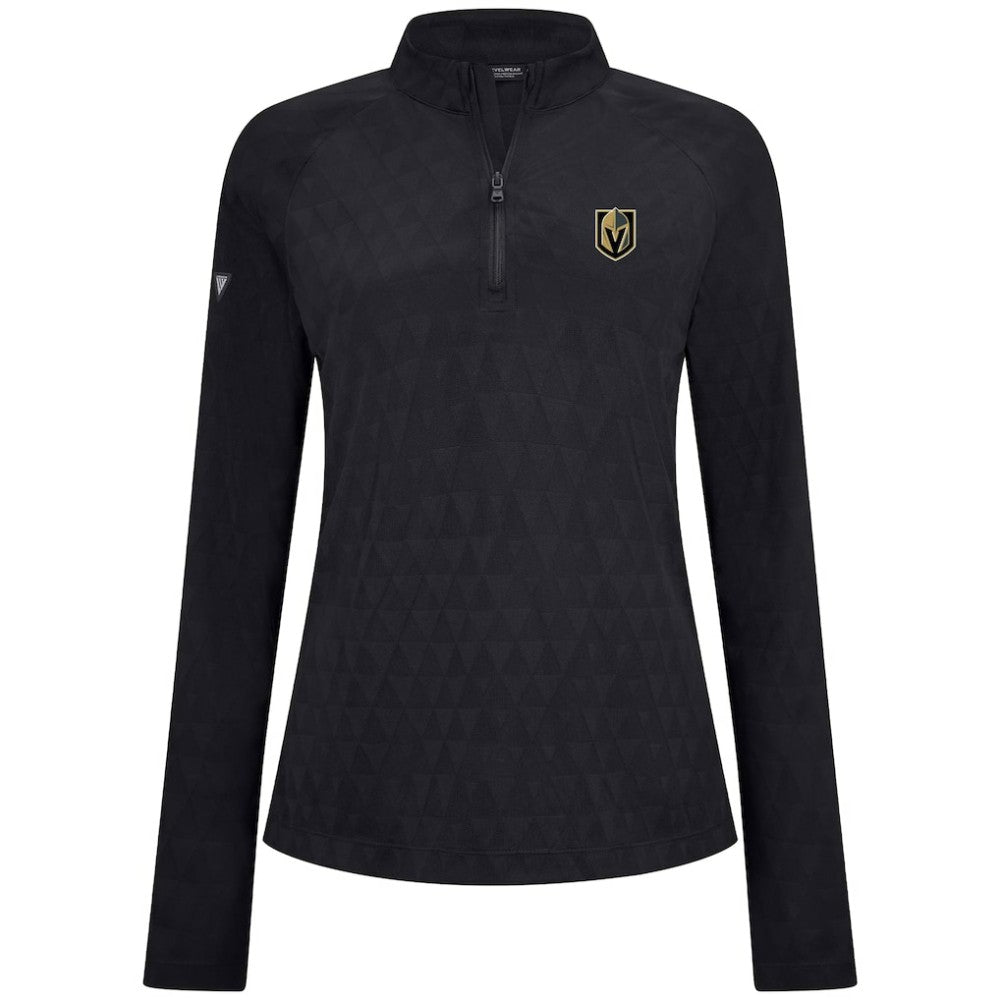 Vegas Golden Knights Levelwear Women's Spike Raglan Quarter-Zip Top - Black Tops