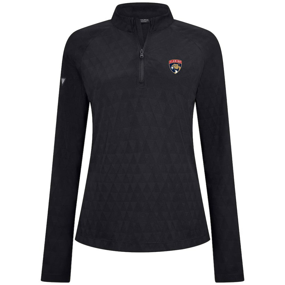 Florida Panthers Levelwear Women's Spike Raglan Quarter-Zip Top - Black Tops
