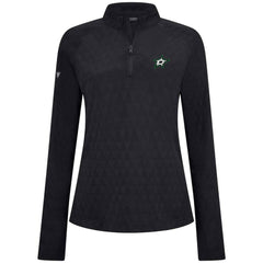 Dallas Stars Levelwear Women's Spike Raglan Quarter-Zip Top - Black Tops