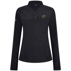 Minnesota Wild Levelwear Women's Spike Raglan Quarter-Zip Top - Black Tops