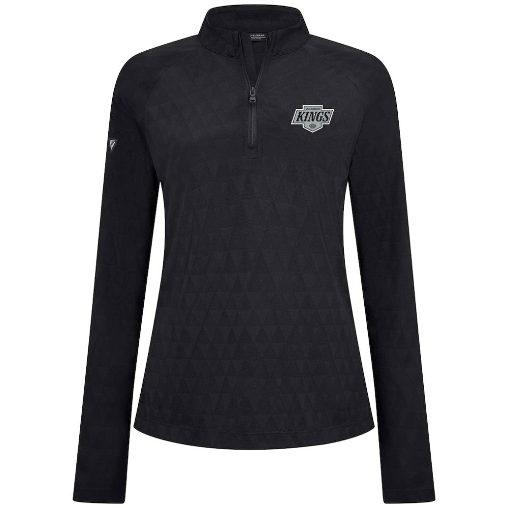 Los Angeles Kings Levelwear Women's Spike Raglan Quarter-Zip Top - Black Tops