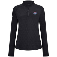 Montreal Canadiens Levelwear Women's Spike Raglan Quarter-Zip Top - Black Tops