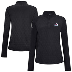 Colorado Avalanche Levelwear Women's Spike Raglan Quarter-Zip Top - Black Tops