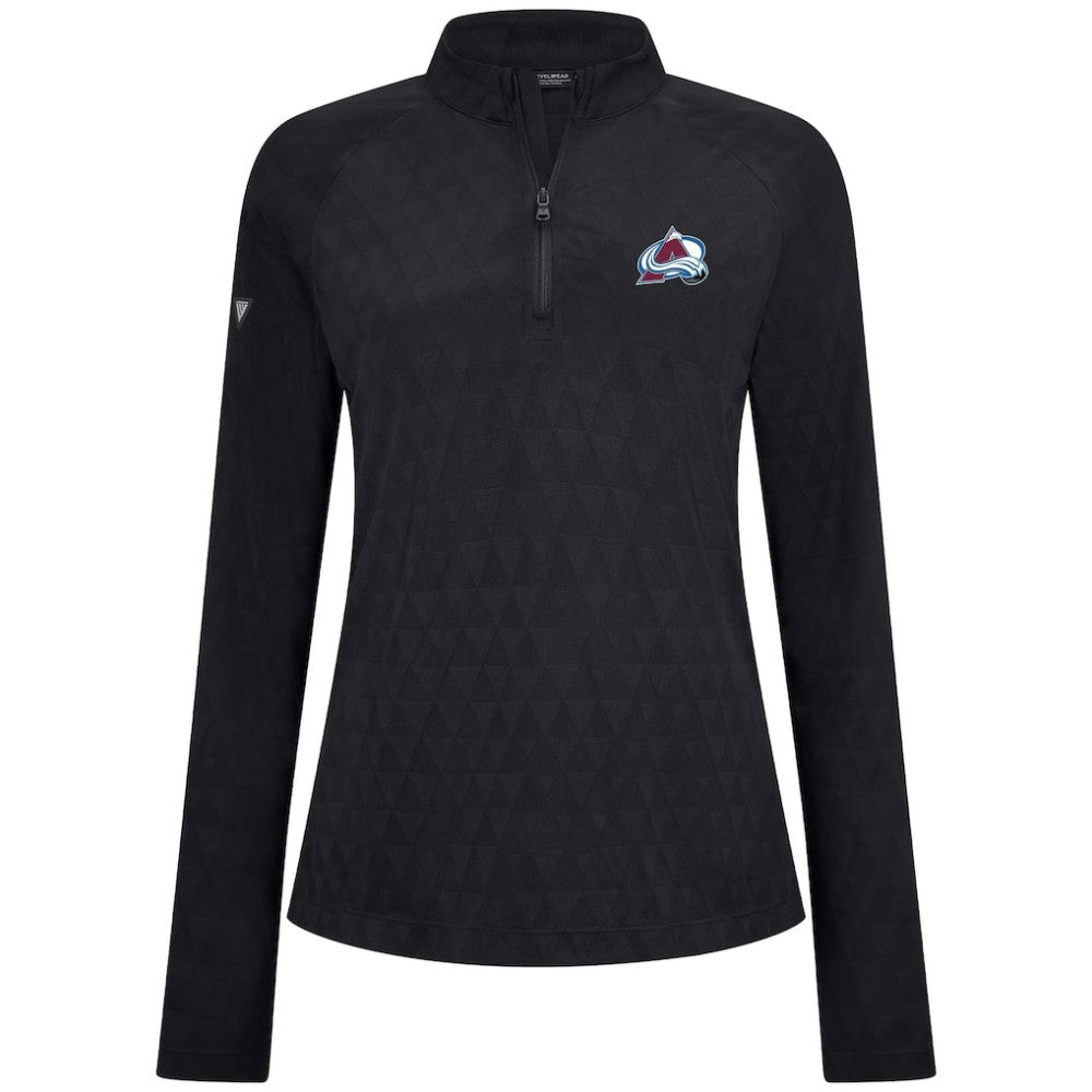 Colorado Avalanche Levelwear Women's Spike Raglan Quarter-Zip Top - Black Tops