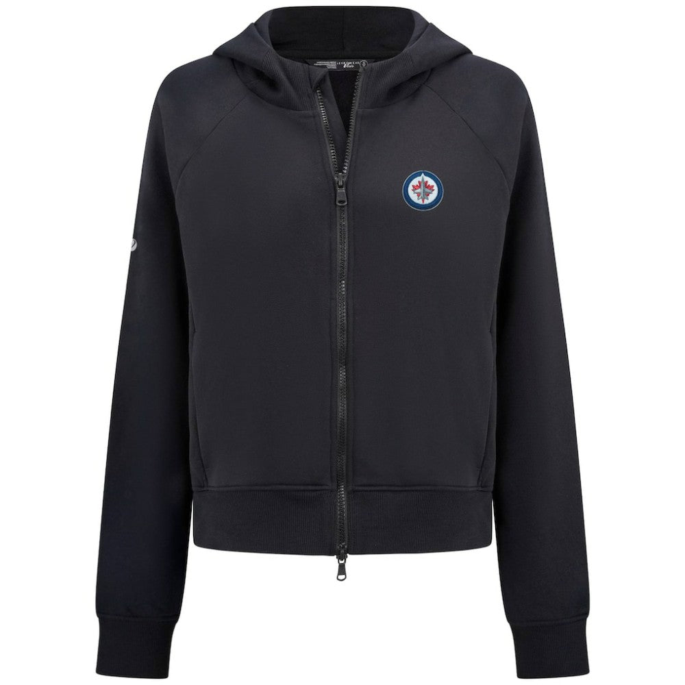 Winnipeg Jets Levelwear Women's Judd Raglan Full-Zip Hoodie - Black Hoodies