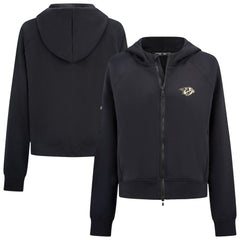 Nashville Predators Levelwear Women's Judd Raglan Full-Zip Hoodie - Black Hoodies
