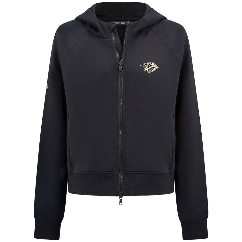 Nashville Predators Levelwear Women's Judd Raglan Full-Zip Hoodie - Black Hoodies