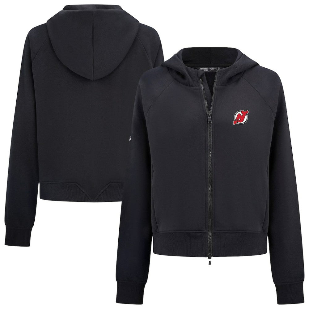 New Jersey Devils Levelwear Women's Judd Raglan Full-Zip Hoodie - Black Jerseys