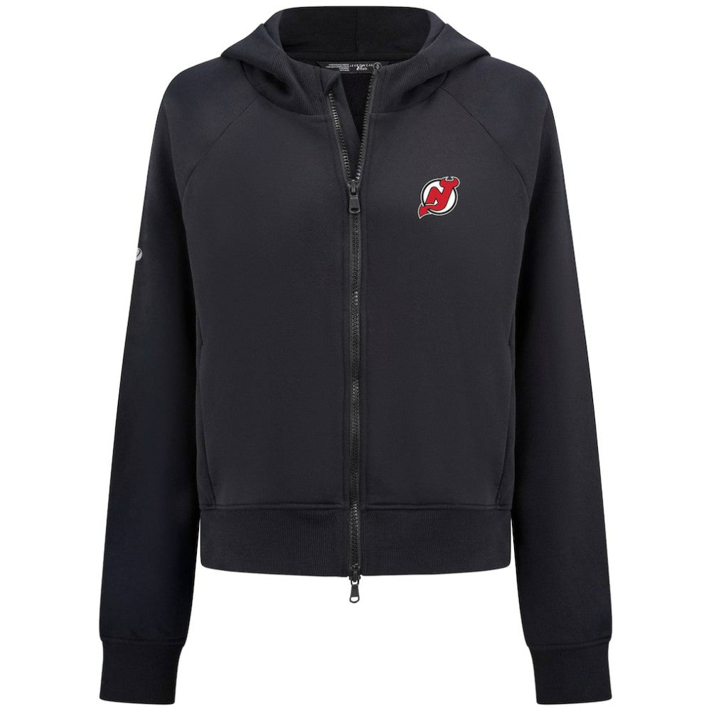 New Jersey Devils Levelwear Women's Judd Raglan Full-Zip Hoodie - Black Jerseys