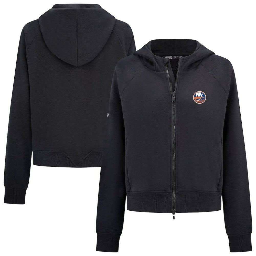 New York Islanders Levelwear Women's Judd Raglan Full-Zip Hoodie - Black Hoodies
