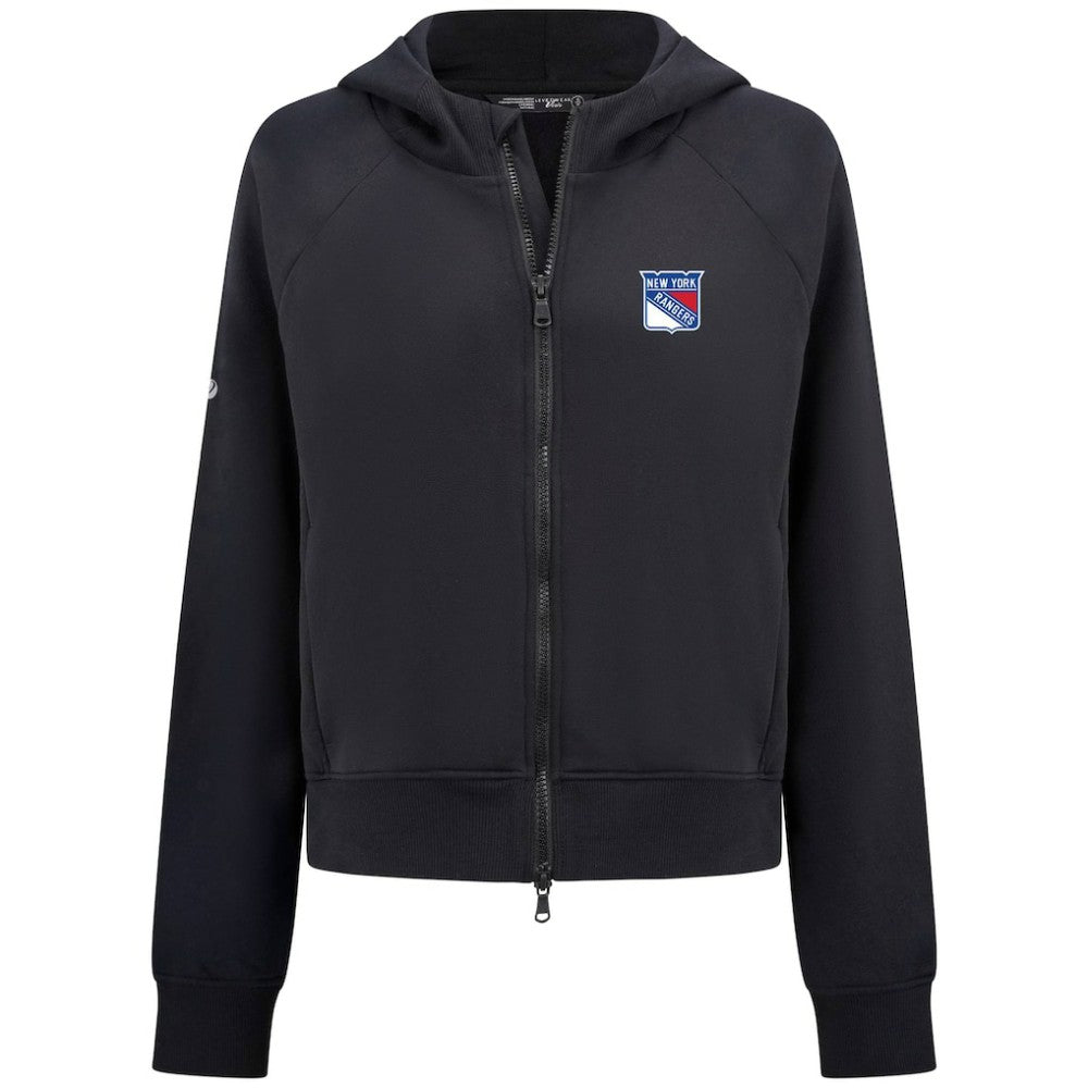 New York Rangers Levelwear Women's Judd Raglan Full-Zip Hoodie - Black Hoodies