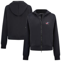 Columbus Blue Jackets Levelwear Women's Judd Raglan Full-Zip Hoodie - Black Hoodies