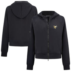 Pittsburgh Penguins Levelwear Women's Judd Raglan Full-Zip Hoodie - Black Hoodies