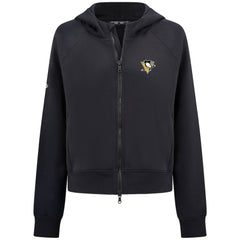 Pittsburgh Penguins Levelwear Women's Judd Raglan Full-Zip Hoodie - Black Hoodies