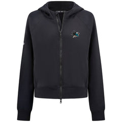 San Jose Sharks Levelwear Women's Judd Raglan Full-Zip Hoodie - Black Hoodies