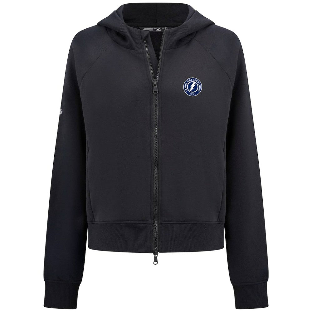 Tampa Bay Lightning Levelwear Women's Judd Raglan Full-Zip Hoodie - Black Hoodies