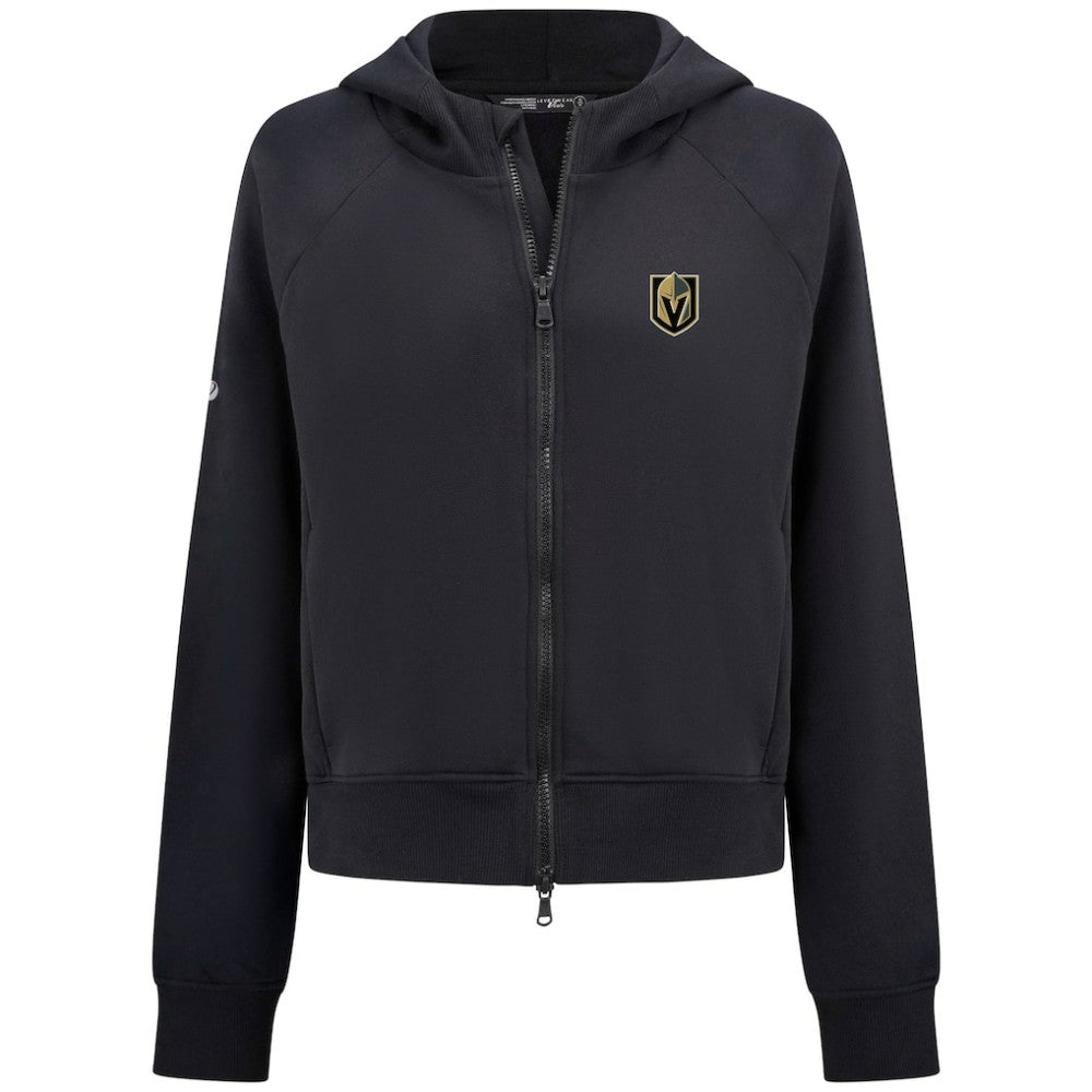 Vegas Golden Knights Levelwear Women's Judd Raglan Full-Zip Hoodie - Black Hoodies