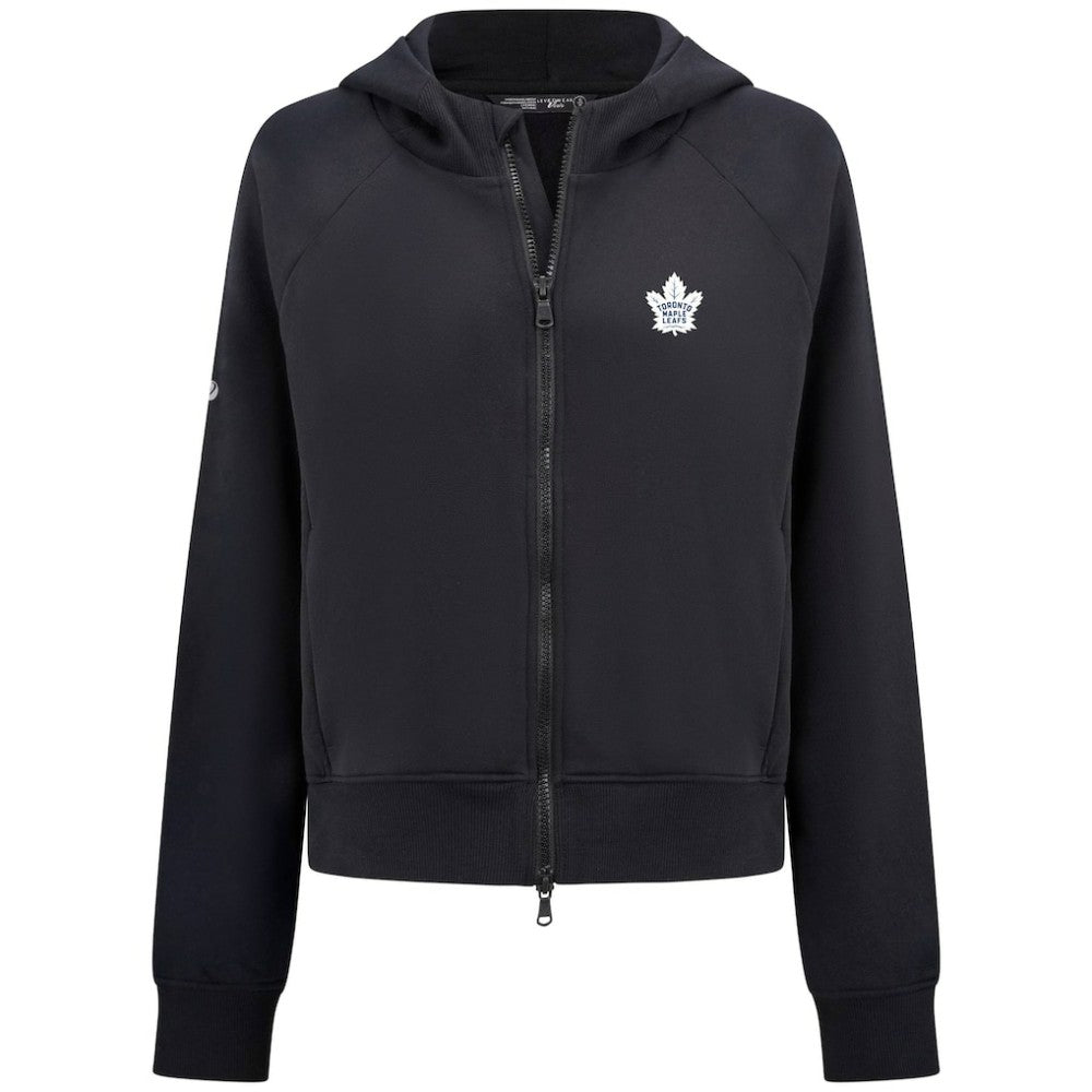 Toronto Maple Leafs Levelwear Women's Judd Raglan Full-Zip Hoodie - Black Hoodies