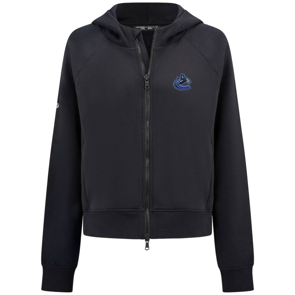 Vancouver Canucks Levelwear Women's Judd Raglan Full-Zip Hoodie - Black Hoodies