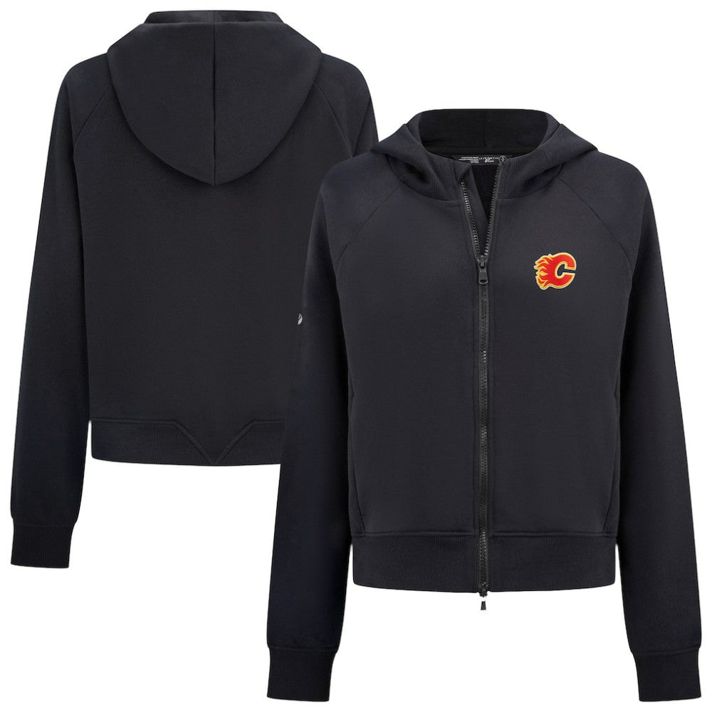 Calgary Flames Levelwear Women's Judd Raglan Full-Zip Hoodie - Black Hoodies