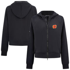 Calgary Flames Levelwear Women's Judd Raglan Full-Zip Hoodie - Black Hoodies