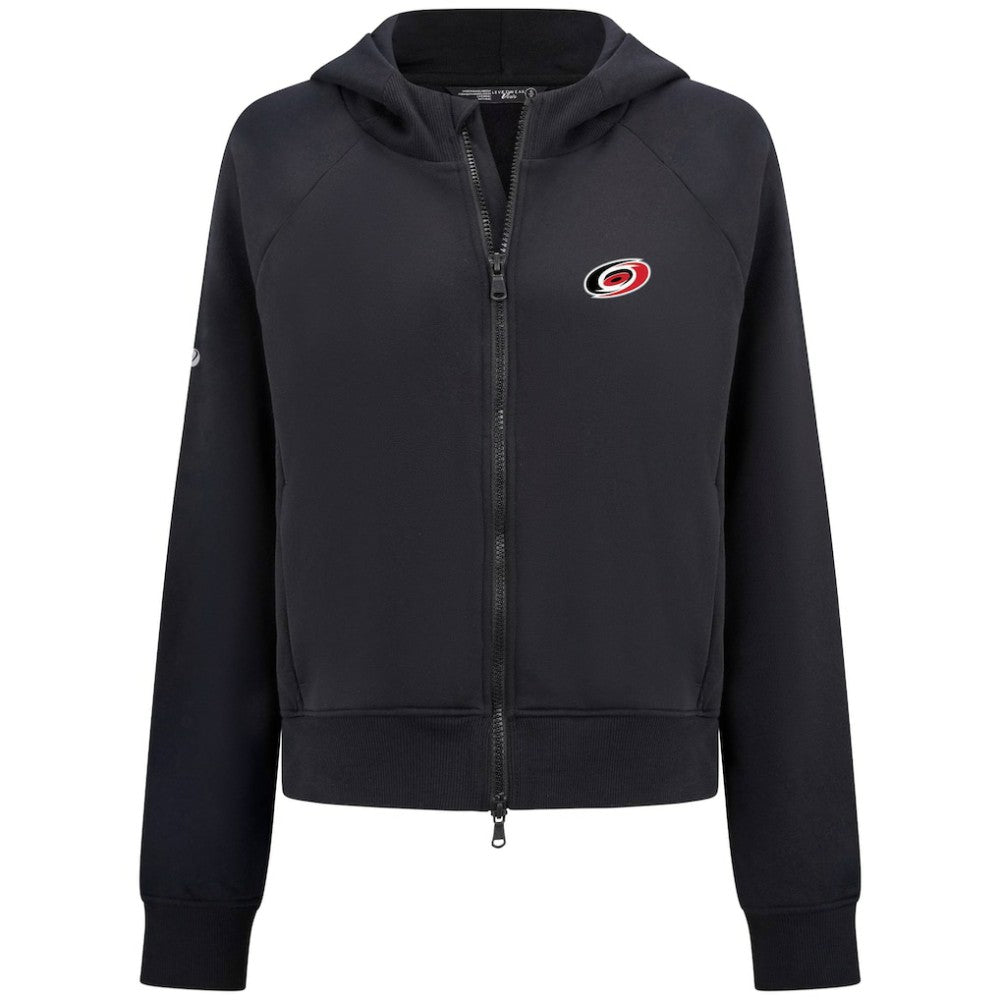 Carolina Hurricanes Levelwear Women's Judd Raglan Full-Zip Hoodie - Black Hoodies
