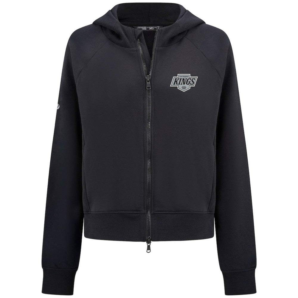 Los Angeles Kings Levelwear Women's Judd Raglan Full-Zip Hoodie - Black Hoodies
