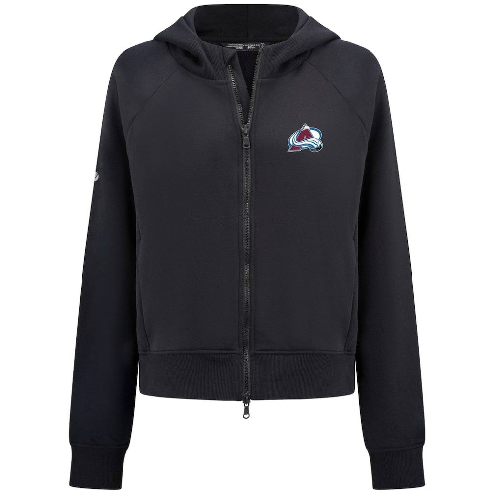 Colorado Avalanche Levelwear Women's Judd Raglan Full-Zip Hoodie - Black Hoodies