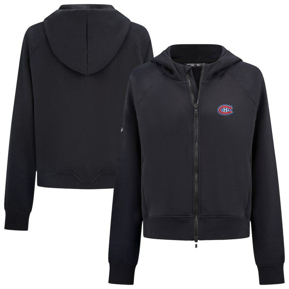 Montreal Canadiens Levelwear Women's Judd Raglan Full-Zip Hoodie - Black Hoodies