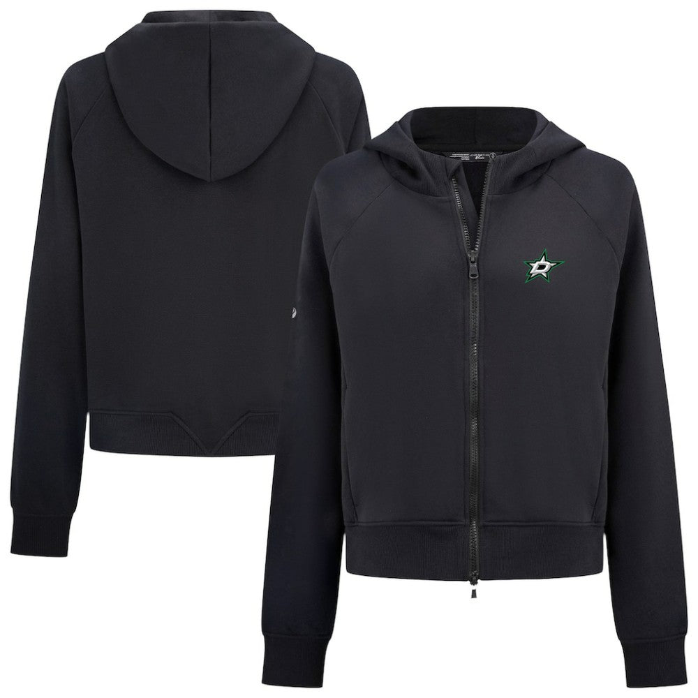 Dallas Stars Levelwear Women's Judd Raglan Full-Zip Hoodie - Black Hoodies