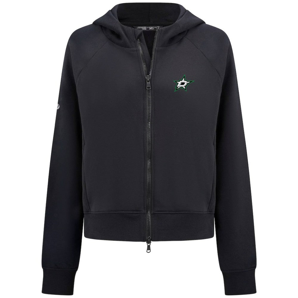 Dallas Stars Levelwear Women's Judd Raglan Full-Zip Hoodie - Black Hoodies