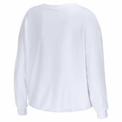 New England Patriots WEAR by Erin Andrews Women's Super Bowl LX Cropped Long Sleeve T-Shirt - White discount