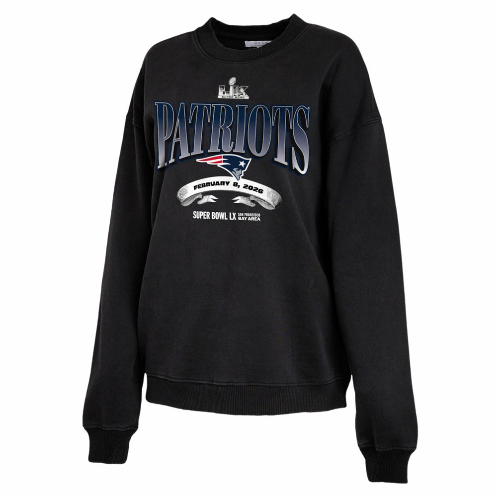 New England Patriots WEAR by Erin Andrews Women's Super Bowl LX Fleece Sweatshirt - Black for sale
