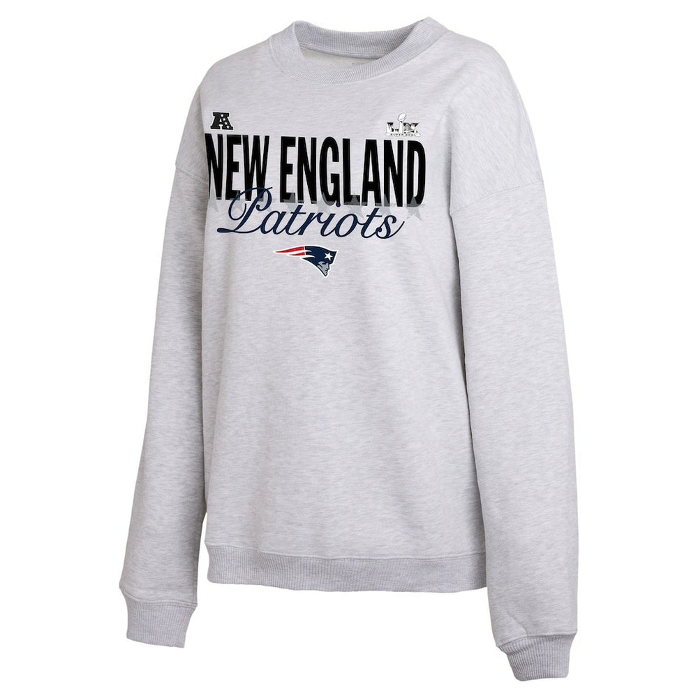 New England Patriots WEAR by Erin Andrews Women's Super Bowl LX Fleece Sweatshirt - Gray on sale