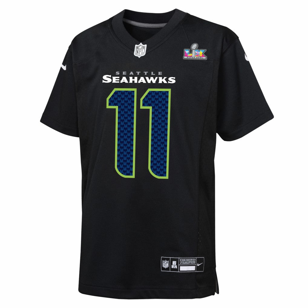 Jaxon Smith-Njigba Seattle Seahawks Youth Super Bowl LX Patch Carbon Fashion Game Jersey - Black online