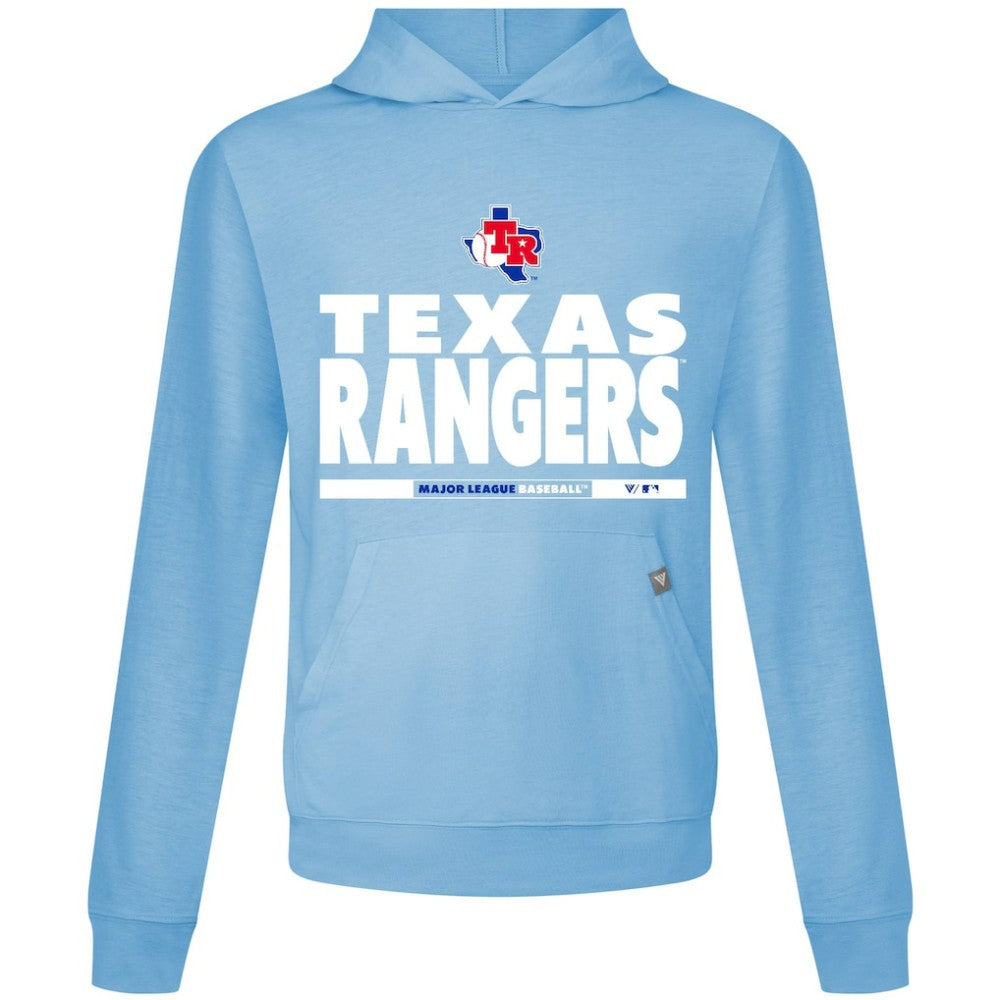 Texas Rangers Levelwear Relay Center Stage Long Sleeve Hooded T-Shirt Light Blue