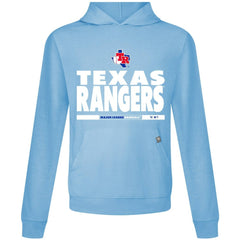 Texas Rangers Levelwear Relay Center Stage Long Sleeve Hooded T-Shirt Light Blue