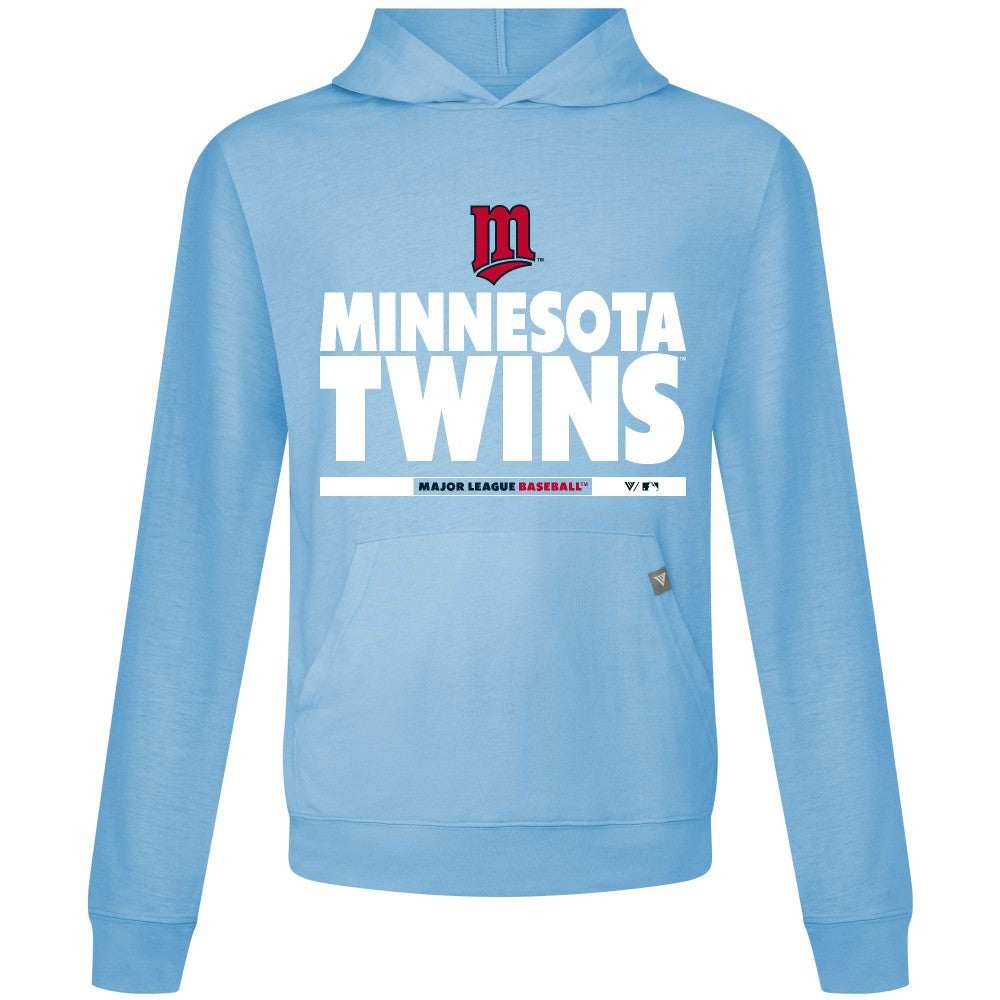 Minnesota Twins Levelwear Relay Center Stage Long Sleeve Hooded T-Shirt Light Blue