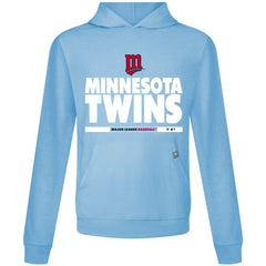 Minnesota Twins Levelwear Relay Center Stage Long Sleeve Hooded T-Shirt Light Blue