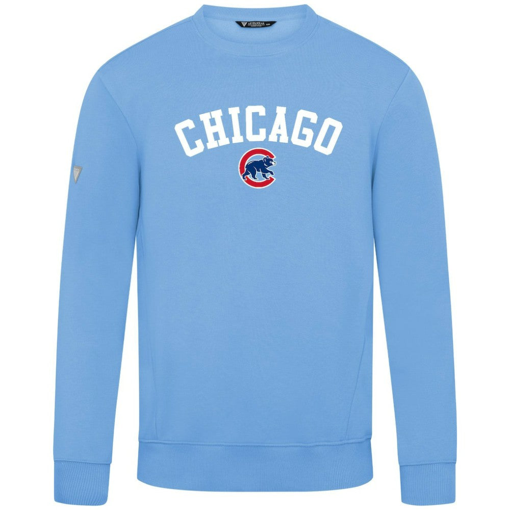 Chicago Cubs Levelwear Zane Felt Arch Pullover Sweatshirt Light Blue