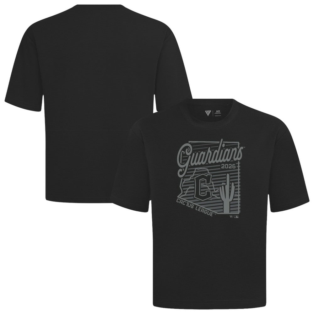 Cleveland Guardians Levelwear Sunrise Luxe Signature Knit T-Shirt Black