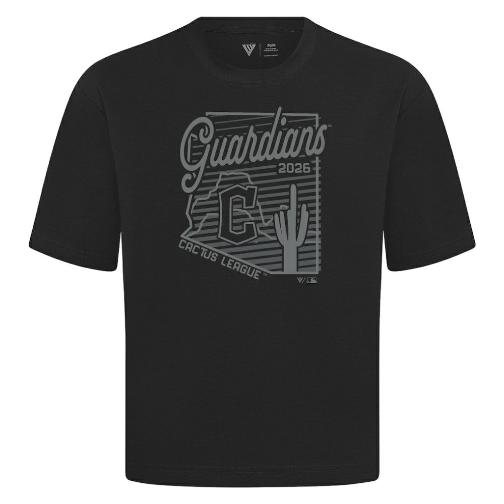 Cleveland Guardians Levelwear Sunrise Luxe Signature Knit T-Shirt Black