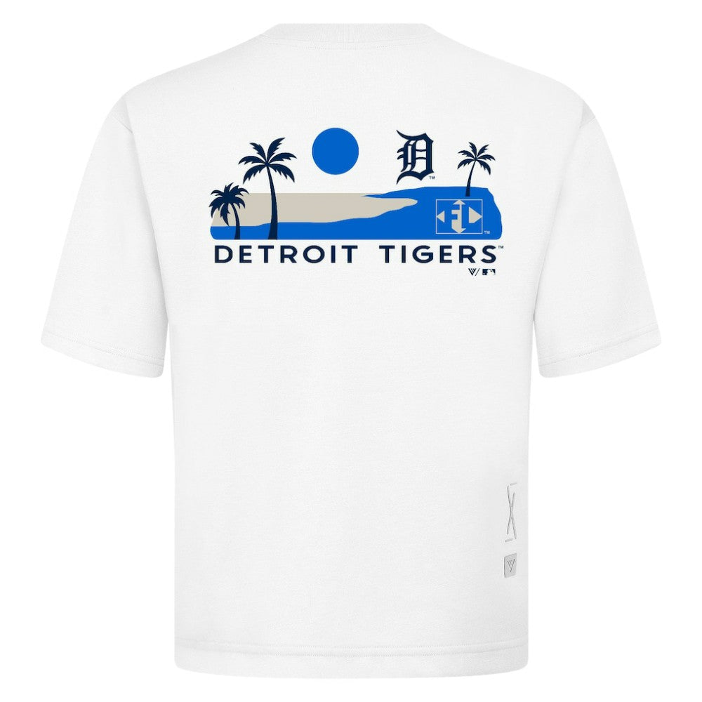 Detroit Tigers Levelwear Panoramic Luxe Signature Knit T-Shirt White
