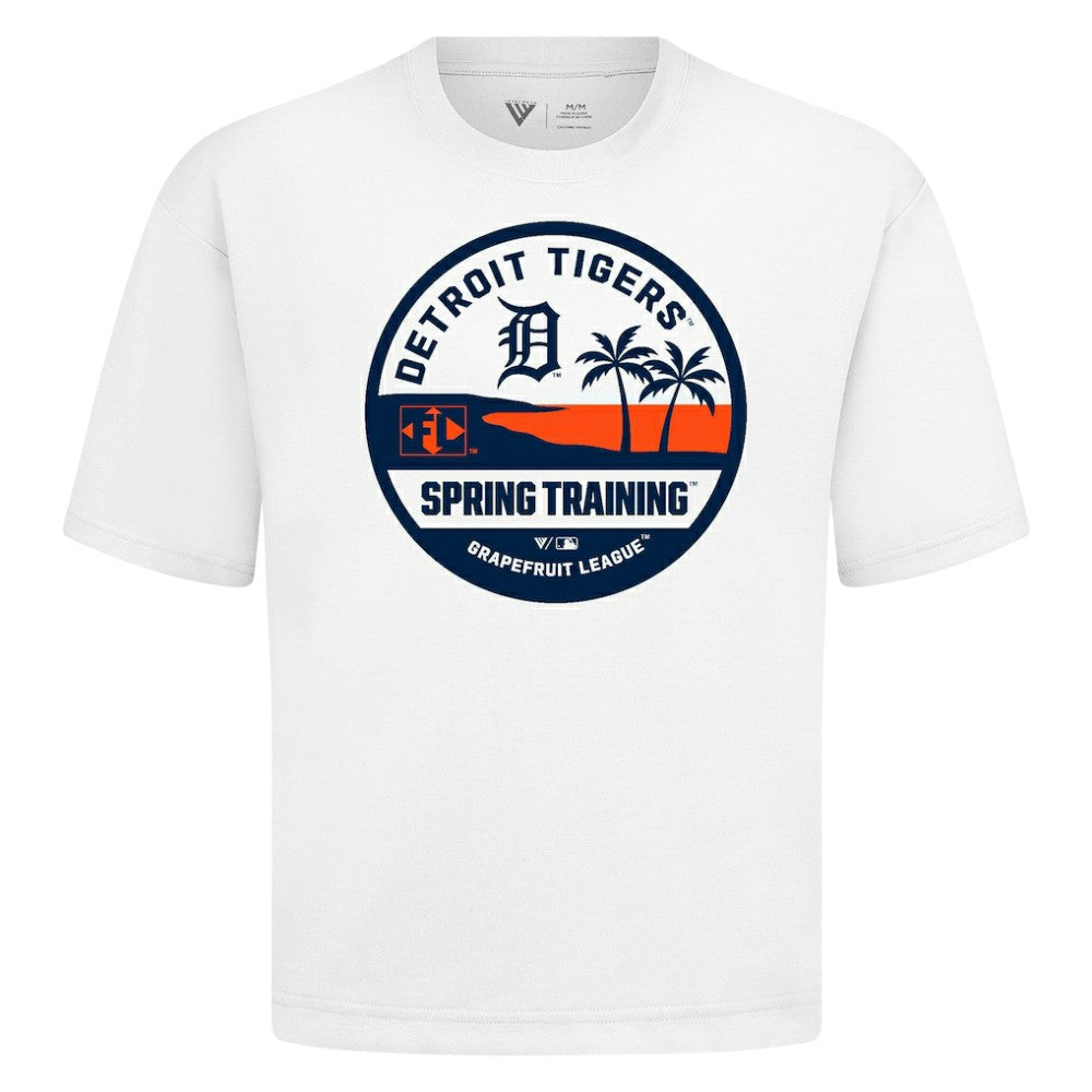 Detroit Tigers Levelwear Spring Training Badge Luxe Signature Knit T-Shirt White