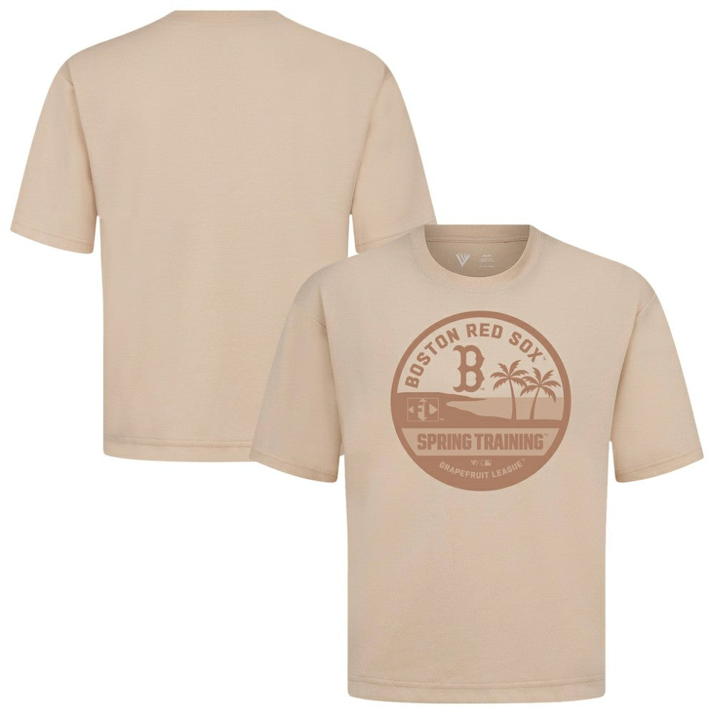 Boston Red Sox Levelwear Spring Training Badge Luxe Signature Knit T-Shirt Khaki