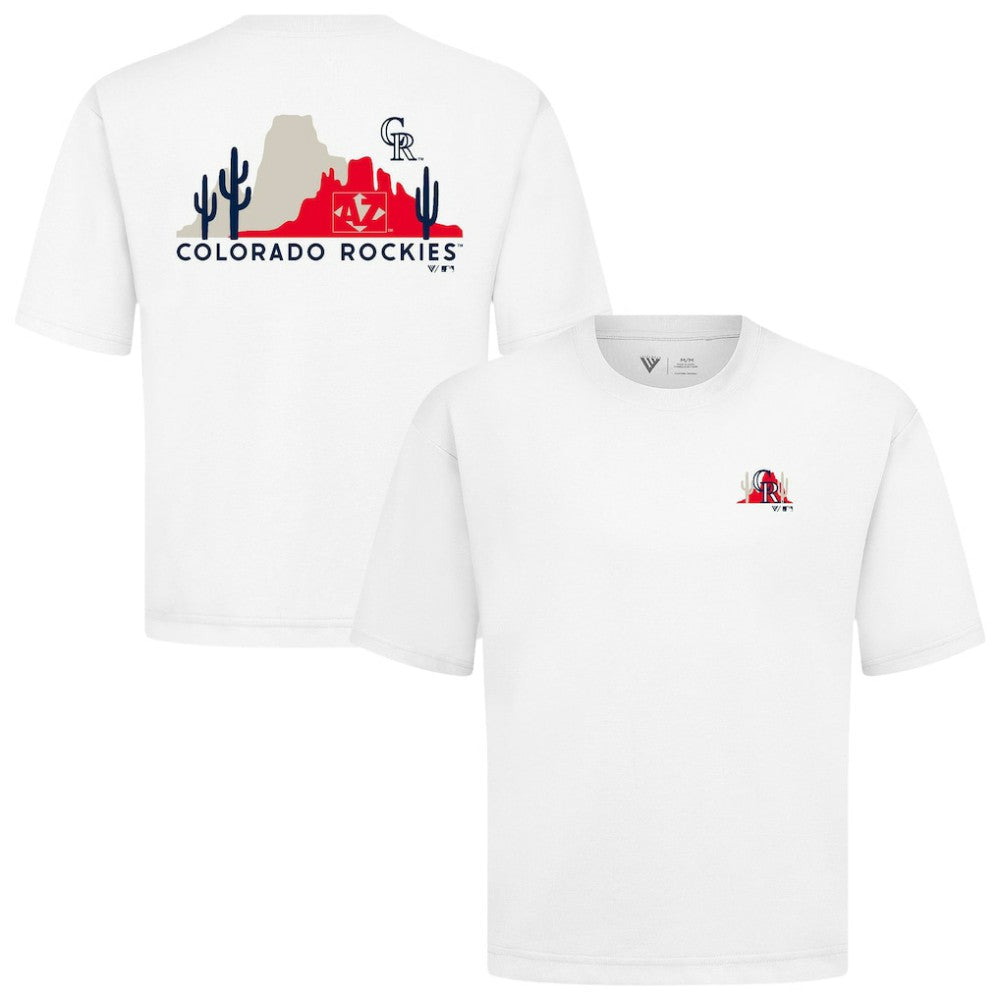 Colorado Rockies Levelwear  Luxe Signature Knit T-Shirt White