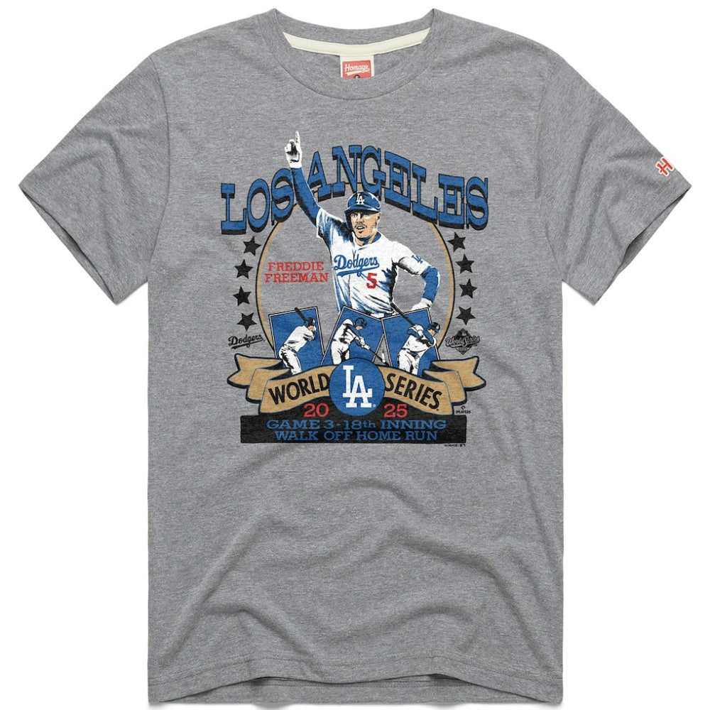 Freddie Freeman Los Angeles Dodgers Homage Unisex 2026 Gold Collection Walk Off Tri-Blend T-Shirt Gray