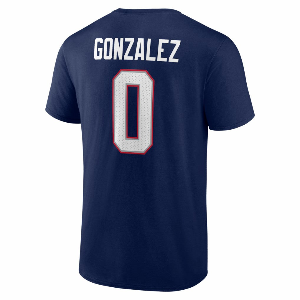 Christian Gonzalez New England Patriots Icon Name & Number T-Shirt - Navy discount