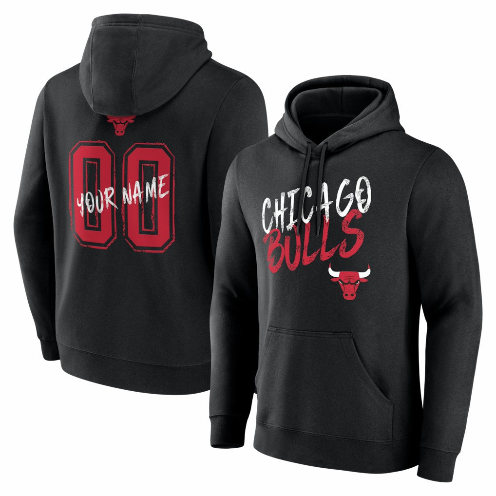 Chicago Bulls Big & Tall Hustle Personalized Name & Number Hoodie - Black online