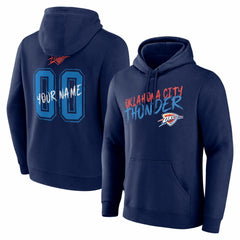Oklahoma City Thunder Big & Tall Hustle Personalized Name & Number Hoodie sale - Navy discount